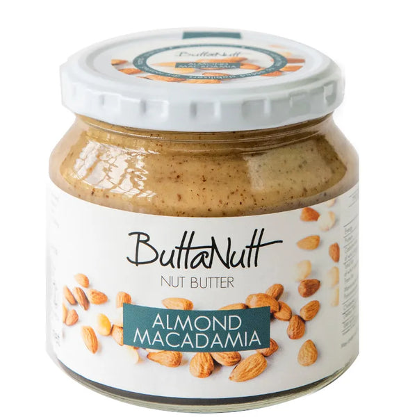 Buttanut macadamia almond nut butter is made with locally sourced ingredients. It contains no added sugar or salt.   Delicious on toast, in your oats or in your smoothie. 